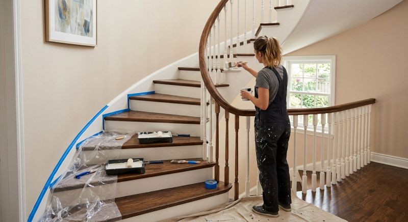 Indoor Staircase Painting in Waco, TX