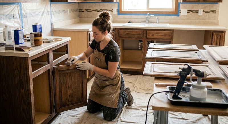 Kitchen Cabinet Staining in Lafayette, IN